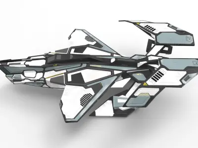 Spaceship M01-V2 Low-poly 3D model