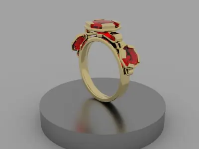 Red Stone Ring  3D model