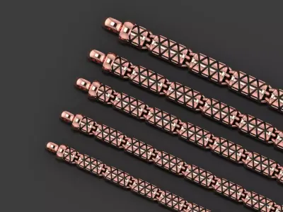 5 Size Top Selling chain with triangle patterns antique 3D Model Pack