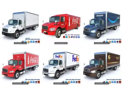 Freightliner m2 106 box truck 3D Model Pack