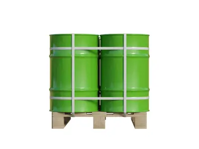 Barrels On Wooden Pallet 3D model