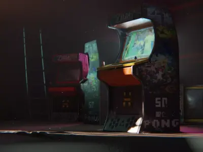 3D Arcade Cabinet Low-poly 3D model