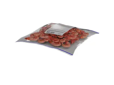 Frozen seafood Frozen Prawns 3D model