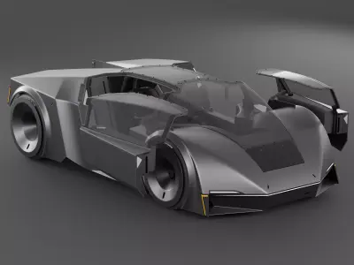 Compact Single-Seat Hypercar 3D model