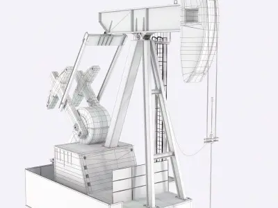 Oil Pump jack Low-poly 3D model