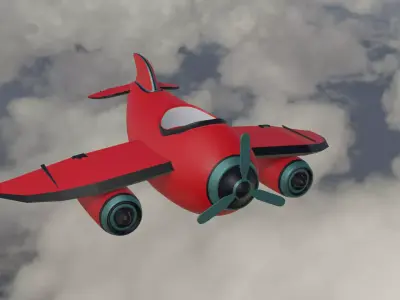 Small plane Low-poly 3D model
