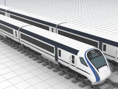 Vande Bharat Express Train Detailed 3D Model 3D model