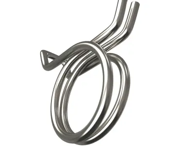 Double Wire Spring Hose Clamp Silver Low-poly 3D model