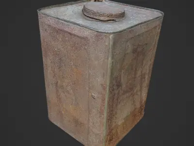 Scanned Rusty Oil Can Low-poly 3D model