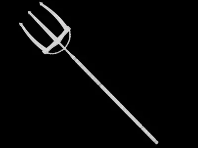 Fantasy Old Trident Low-poly 3D model