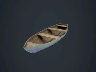 Wooden Boats Low-poly 3D model
