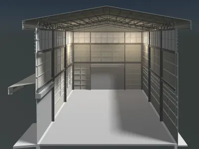 Warehouse in section cut 24i17 3D model