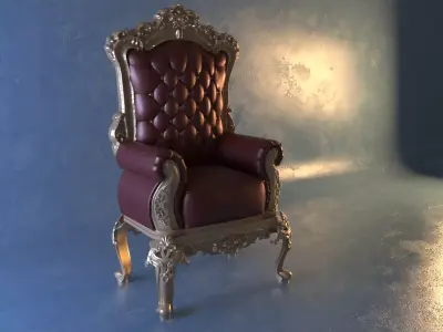 Leather sofa 3D model 3