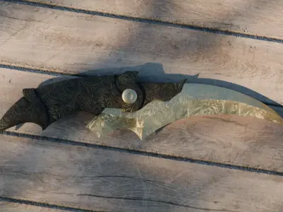 Engraved fantasy dagger Free low-poly 3D model