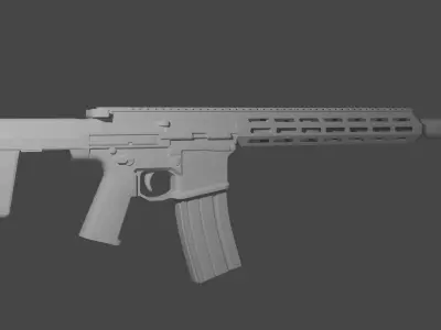 Assault Rifle Honey Badger Gun 3D model