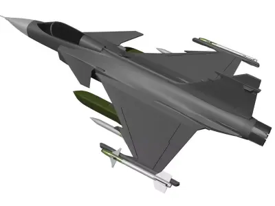 Saab JAS 39 Gripen FULL LOAD 3D print model