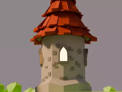 Stylized Low Poly Medieval Island Scene Free low-poly 3D model