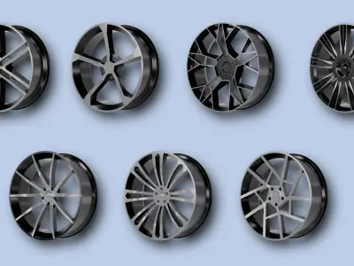 15 Sport Car Rim Base Mesh Low-poly 3D model