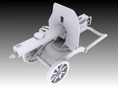 1910 Maxim Machine Gun 3D model