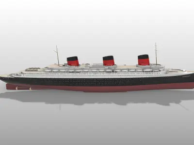 SS Normandie ocean liner 1-600 scale printable model kit 3D print model