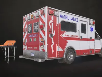 Ambulance Type 3 - V3 Low-poly 3D model