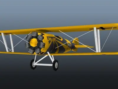 Biplane Low-poly 3D model purchase