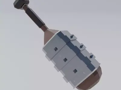 Spiked mace Low-poly 3D model get