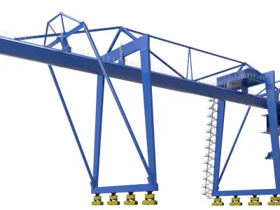 Container RTG Gantry Cargo Crane 3D model
