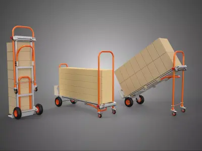 3IN1 CONVERTIBLE FOLDING HANDTRUCK HAND TRUCK CART TROLLEY BOX 3 3D model