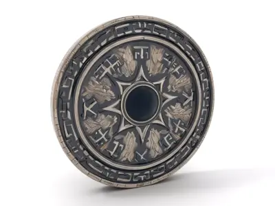Ornate Silver Medallion model pack Low-poly 3D model purchase