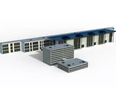 Skyport One International Airport Low-poly 3D model