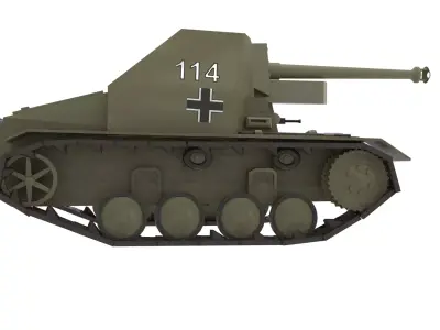 WW2 German Marder 2 Tank Destroyer 3D model