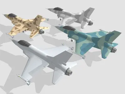 F-16 plane Low-poly 3D model