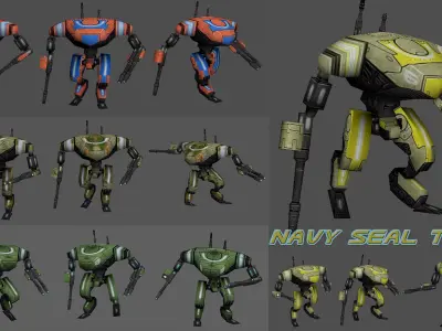 Navy Seal Team Low-poly 3D model