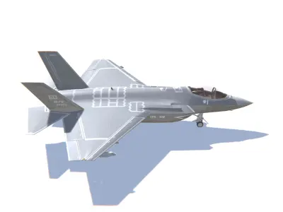 F-35 Lightning Jet Fighter Aircraft Low-poly 3D model