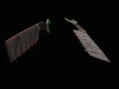 Apocalipticknife LowPoly old rusty knife Low-poly 3D model