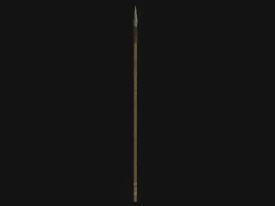 Medieval Spear PBR  with LODs Low-poly 3D model