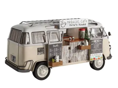 Vintage Coffee Food Truck Van 3D model