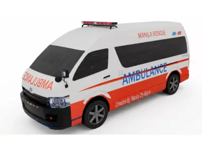 Manila Ambulance Van  3D Model Low-poly 3D model