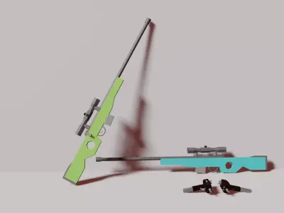Small weapon pack  Free low-poly 3D model