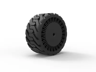 Twheel version 2 from Front loader 3D print model