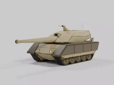 Stylized battle tank Free low-poly 3D model