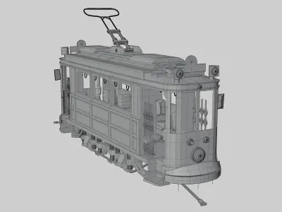 OLD TRAM  Low-poly 3D model purchase