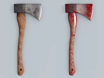 Axe - Blood and Clean  Low-poly 3D model