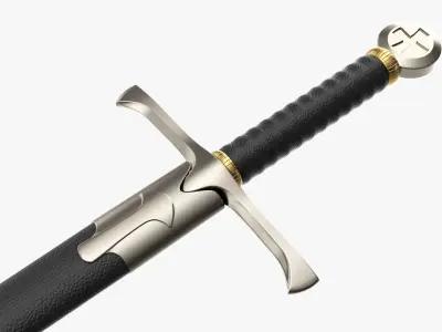 Templar sword metal 3D model
