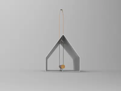 Birdhouse house hanging Low-poly 3D model