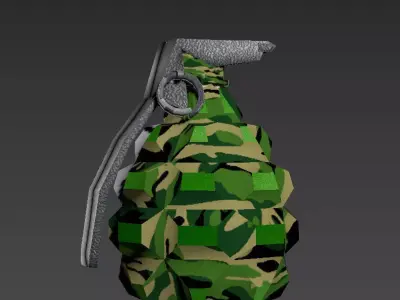granade grenade in camouflage Low-poly 3D model