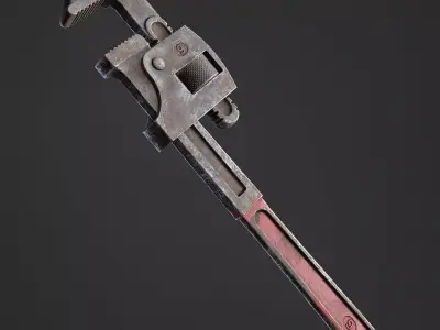 Pipe Wrench Low-poly 3D model 8