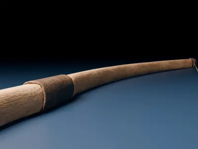 Medieval Longbow and Arrow Game Ready Low-poly 3D model
