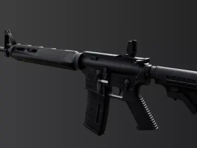 M4A1 RIS High detail Low-poly 3D model Low-poly 3D model